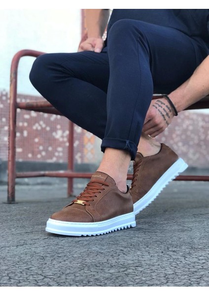 Bağcıklı Rahat Tırtıklı Taban Taba Renk Erkek Sneaker