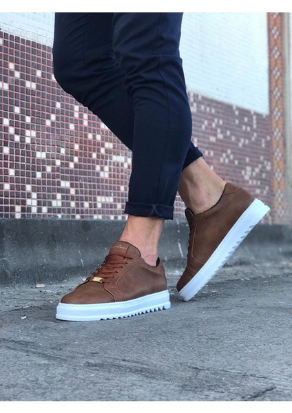 Bağcıklı Rahat Tırtıklı Taban Taba Renk Erkek Sneaker