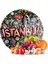 Cam Kesme Tahtası Yuvarlak Istanbul Yazılı 30X30 cm 1