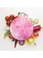 Cam Kesme Tahtası Yuvarlak Pembe Çiçek Desenli 30X30 cm 2