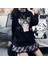 Harajuku Kuromi Baskılı Siyah Oversize Bisiklet Yaka Sweatshirt 3