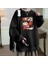 Anime Harajuku My Hero Academia Baskılı Siyah Unisex Oversize Bisiklet Yaka Sweatshirt 1