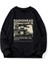 Radio Heat Baskılı Siyah Oversize Bisiklet Yaka Sweatshirt 2