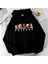 Friends Christmas Baskılı Siyah Oversize Kapüşonlu Sweatshirt 1