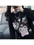 Harajuku Kuromi Baskılı Siyah Unisex Oversize Bisiklet Yaka Sweatshirt 5