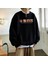 Touz Moda Pictures Baskılı Siyah Unisex Oversize Bisiklet Yaka Sweatshirt 1