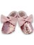 Pembe Gold Pul Payetli Fiyonklu Kız Bebek Babet Patik G-2366 2