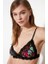 Çiçekli Yakaları Siyah Dantelli Bralet Ds200475br 1