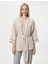 Oversize Kimono Beli Kuşaklı Şeritli Viskon 3