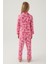 Kız Çocuk Pembe Gömlek Pijama Takımı 4