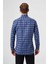 Regular Fit Paşa Yaka Lacivert Kareli Erkek Gömlek GM23Y231039_D39 2