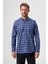 Regular Fit Paşa Yaka Lacivert Kareli Erkek Gömlek GM23Y231039_D39 4