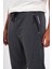 Erkek Antrasit Slim Fit Jogger Cep Nakış Fermuar Detaylı Eşofman Altı 5