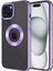 - Apple iPhone 15 - Kılıf Kamera Korumalı Logo Gösteren Omega Kapak - Lila 1