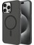 Apple iPhone 15 Pro Max Kılıf C-Pro Flex Tuşlu Magsafeli Arkası Buzlu Transparan Siyah 2