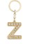 Harf Taşlı Gold Z Harfi Anahtarlık 1