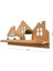 Montessori Ev Şeklinde Duvar Rafı Bebek Çocuk Odası Doğal Ahşap 50 cm Yapıştırılabilir 4