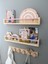 60 cm 2 Adet Pembe Yuvarlak Çıtalı Raf Montessori Kitaplık Çocuk Odası Aksesuar 1