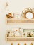 Ahşap Hazeran Rattan Duvar Rafı Şık Çocuk Odası Montessori Kitaplık 2