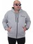 Mocgrande Fermuarlı Kapuşonlu Büyük Beden Sweat Freadom 23219 Grı Melanj 1
