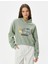 Kedili Crop Kapşonlu Sweatshirt Uzun Kollu Rahat Kalıp 3