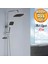 Robot Tepe Duş Seti Takımı Shower Yağmurlama Kare Banyo Masaj Duş Başlığı Sistemi Siyah Krom 1