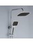 Robot Tepe Duş Seti Takımı Shower Yağmurlama Kare Banyo Masaj Duş Başlığı Sistemi Siyah Krom 5