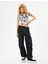 Baskılı Crop Tişört Slim Fit Kısa Kollu Pamuklu 1