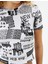 Baskılı Crop Tişört Slim Fit Kısa Kollu Pamuklu 5