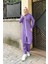 Fermuarlı Uzun Sade Basic Kap Eşofman Spor Takımı - 3044 - Koyu Lila 1