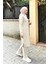 Fermuarlı Uzun Sade Basic Kap Eşofman Spor Takımı - 3044 - Ekru 4