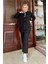 Çıtçıtlı Yandan Cepli İkili Sade Basic Eşofman Spor Takımı - 12009.003 - Siyah 2