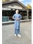 Bisiklet Yaka Fermuarlı Uzun Tunik Sade Basic Spor Takımı - 3044 - Indigo 2