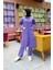 Önden Iki Cepli Sade Basic Uzun Tunik Pantolon Ikili Spor Takımı - 03067 - Koyu Lila 4