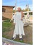 O Yaka Yırtmançlı Uzun Geniş Rahat Tunik Pantolon Sade Basic Spor Takımı - 3040 - Gri 1