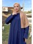 O Yaka Yırtmançlı Uzun Geniş Rahat Tunik Pantolon Sade Basic Spor Takımı - 3040 - Indigo 2