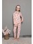 Lolli Boom Kids Kız Çocuk Uzun Kulak Tavşan Bunny Desen Pembe Renk Düğmeli Pijama Takımı 1