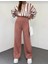 Kadın Kışlık Rahat Kalıp Bol Paça Comfort Beli Lastikli Triko Pantolon 1