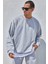 Pamuklu Unisex Oversize Basic Bisiklet Yaka Sweatshirt 1