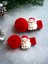 Yılbaşı Temalı Noel Baba Figürlü Kırmızı Ponponlu Çift Pens Toka 4cm 1