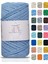 Premium Koton Pamuk Makrome Ipi Bebe Mavi 200 gr 150 Metre 2mm Cotton Zincir Makrome Çanta Ipi Supla Ipi 1