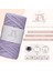 Premium Koton Pamuk Makrome Ipi Lila 200 gr 150 Metre 2mm Cotton Zincir Makrome Çanta Ipi Supla Ipi 2