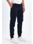 TheSeason Erkek Lacivert Gabardin Slim Fit Paçası Lastikli Kargo Cepli Pamuklu Esnek Pantolon 2