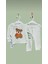 Ayıcık Nakışlı Fitilli Alt Üst Bebek Takımı pamuk 2