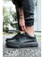 Bağcıklı Özel Tasarım Cilt Ortopedik Taban Siyah (Siyah ) Erkek Günlük Sneaker Ayakkabı 1