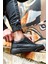 Bağcıklı Özel Tasarım Cilt Ortopedik Taban Siyah (Siyah ) Erkek Günlük Sneaker Ayakkabı 3