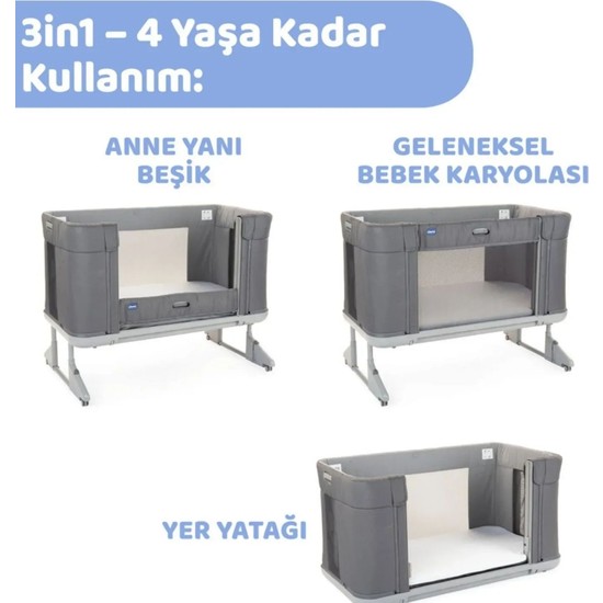 Chicco Silinebilir Portatif NEXT2ME Forever Anne Yanı Beşik Fiyatı