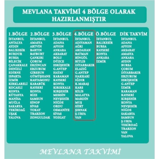 Mevlana Takvimi 2024 Yapraklı Blok Duvar Takvimi 4. Bölge Fiyatı