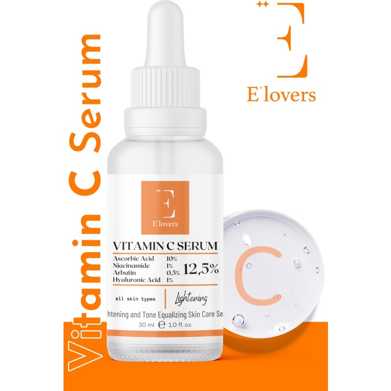 E'lovers Elovers E'lovers Aydınlatıcı, Cilt Tonu Eşitleyici, Besleyici Vitamin C Serumu 30 ml