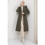 Hafsa Mina Allerli İçi Kürklü Bondit Mont Haki HM2330